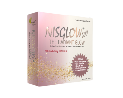 NISGLOW 600 – STRAWBERRY Glutathione Effervescent Tablets